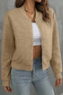 Geometric Textured Pattern Baseball Collar Jacket