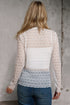 Geometric Textured Sheer Mesh Mock Neck Layering Top