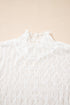 Geometric Textured Sheer Mesh Mock Neck Layering Top