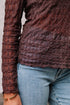 Geometric Textured Sheer Mesh Mock Neck Layering Top