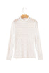 Geometric Textured Sheer Mesh Mock Neck Layering Top