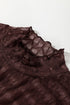 Geometric Textured Sheer Mesh Mock Neck Layering Top
