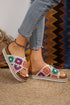 Geometric Woven Crochet Crisscross Strap Platform Slippers