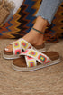 Geometric Woven Crochet Crisscross Strap Platform Slippers