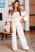 Geometric Zig Zag Knit Crew Neck Sweater