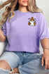 Ghost Embroidered Cuffed Short Sleeve Graphic Tee