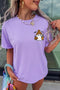 Ghost Embroidered Cuffed Short Sleeve Graphic Tee