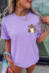 Ghost Embroidered Cuffed Short Sleeve Graphic Tee