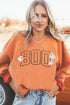 Ghost Graphic Corded Knit Oversized Pullover Sweatshirt