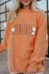 Ghost Graphic Corded Knit Oversized Pullover Sweatshirt