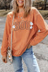 Ghost Graphic Corded Knit Oversized Pullover Sweatshirt