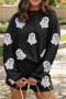 Ghost Graphic Corded Pullover And Shorts Two Piece Set