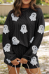 Ghost Graphic Corded Pullover And Shorts Two Piece Set