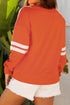 Ghost Graphic Varsity Striped Sleeve Pullover Sweatshirt