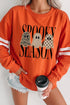 Ghost Graphic Varsity Striped Sleeve Pullover Sweatshirt