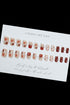 Ghost Motif Floral Glitter Square False Nails