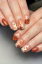 Ghost Motif Floral Glitter Square False Nails