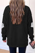 Ghost Print Mock Neck Tunic Pullover Sweatshirt