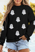 Ghost Print Mock Neck Tunic Pullover Sweatshirt