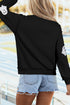 Ghost Print Mock Neck Tunic Pullover Sweatshirt