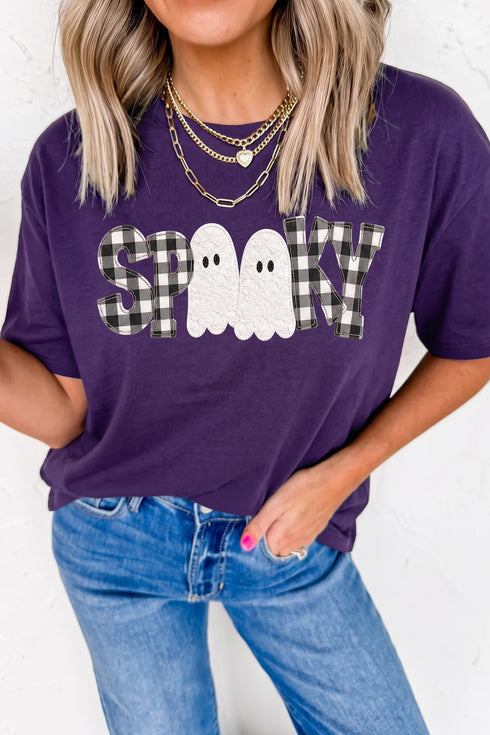 Ghost Round Neck Short Sleeve Graphic T Shirt