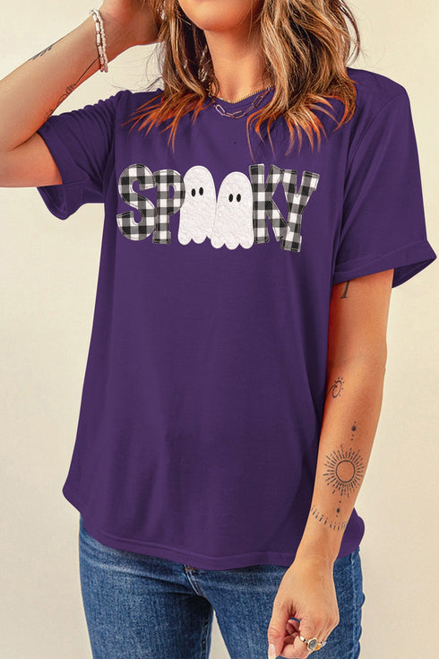 Ghost Round Neck Short Sleeve Graphic T Shirt