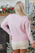 Gingerbread And Candy Cane Motif Pullover Sweater