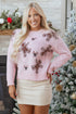 Gingerbread And Candy Cane Motif Pullover Sweater