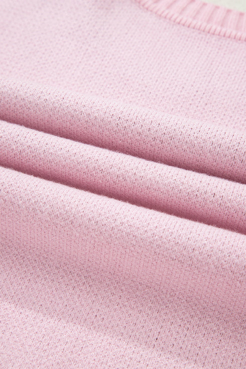 Gingerbread And Holly Intarsia Rib Trim Crewneck Long Sleeve Sweater