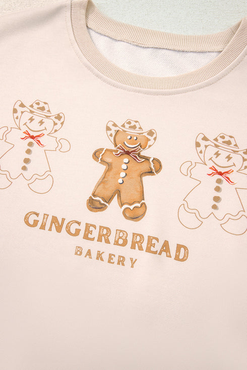 Gingerbread Bakery Graphic Print Long Sleeve Lounge Set
