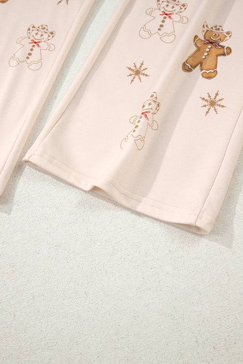 Gingerbread Bakery Graphic Pullover And Drawstring Pants Lounge Set