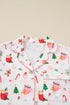 Gingerbread Candy Cane Piped Notch Collar Short Sleeve Pajama Set