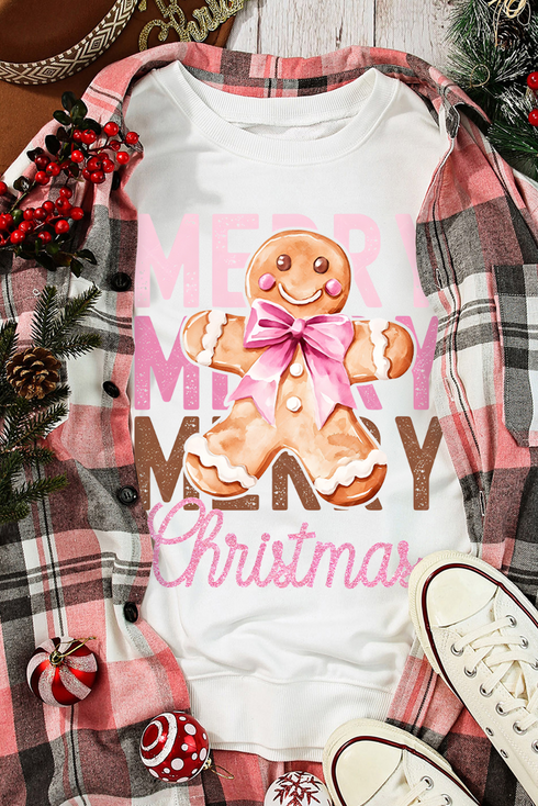 Gingerbread Graphic Print Crew Neck Sweatshirt