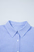 Gingham Dreams Short Puff Sleeve Collared Button Up Blouse
