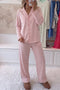 Gingham Lapel Shirt Long Sleeve Pajama Pant Set