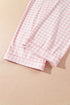 Gingham Lapel Shirt Long Sleeve Pajama Pant Set
