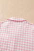 Gingham Lapel Shirt Long Sleeve Pajama Pant Set