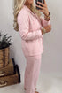Gingham Lapel Shirt Long Sleeve Pajama Pant Set