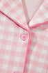 Gingham Lapel Shirt Long Sleeve Pajama Pant Set