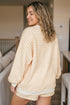 Gingham Loose Pullover Top Drawstring Shorts Lounge Set