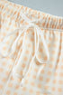 Gingham Loose Pullover Top Drawstring Shorts Lounge Set