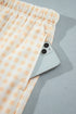 Gingham Loose Pullover Top Drawstring Shorts Lounge Set