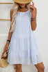 Gingham Plaid Print Sleeveless Tiered A Line Casual Mini Sundress