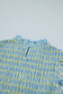 Gingham Plaid Smocked Lace Trim Ruffle Tank Top