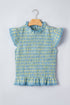Gingham Plaid Smocked Lace Trim Ruffle Tank Top