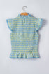 Gingham Plaid Smocked Lace Trim Ruffle Tank Top