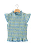 Gingham Plaid Smocked Lace Trim Ruffle Tank Top