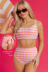 Gingham Print High Waist Two Piece Bikini Set
