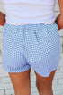 Gingham Print High Waisted Boxer Style Lounge Shorts