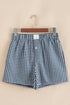 Gingham Print High Waisted Boxer Style Lounge Shorts
